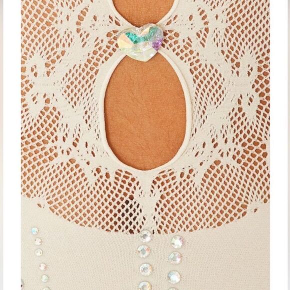 Poster Girl Yemaya Dress Shapewear Fringe Dress Oyster fishnet mini Revolve - Picture 5 of 12